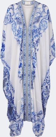 Camilla Embellished printed cotton and silk kaftan