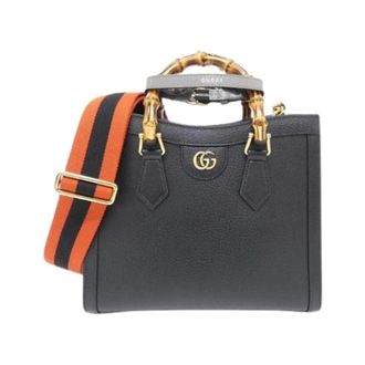 Gucci Pre-owned Diana Leren Handtas - Heren - Vintage Handtas - Zwart - ONE Size - Leer - Vintage