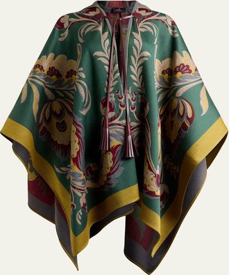 Etro Hooded Paisley Wool-Blend Cape