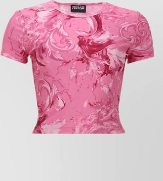 Versace Jeans Couture abstract pattern cropped top round neck