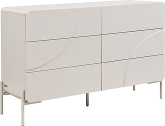 Vente-Unique C&oacute;moda 6 cajones - MDF - Beige - ZELINARO