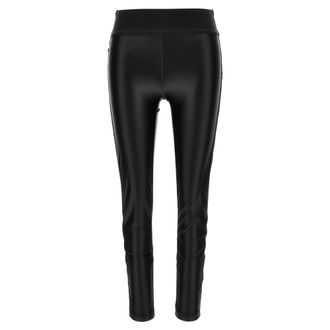 Versace Jeans Couture Leggings, female, Black, Size: XS Leggings con logo su banda laterale