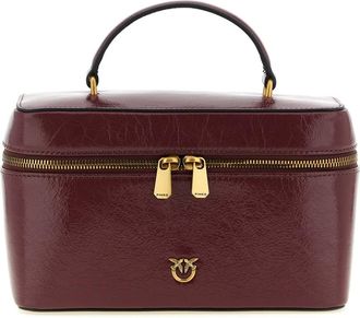 Pinko Pinko, Tassen, Dames, Rood, ONE Size, Gestructureerde Vanity Case