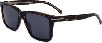 HUGO BOSS Mens Havana 55mm Sunglasses