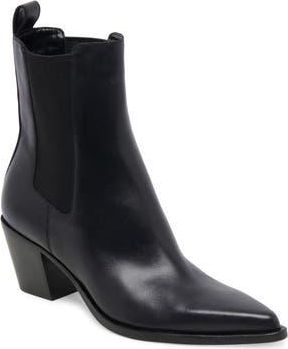 Dolce Vita Shadie Waterproof Pointed Toe Chelsea Boot in Black Leather at Nordstrom Rack, Size 6.5