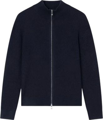 A|X Armani Exchange Zip-through Vest - Heren - Vesten met rits - Blauw - S - Katoen - Hoodies & sweatvesten