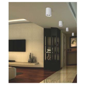 Trade Shop Trade Shop Traesio - Trade Shop - Portafaretto A Cilindro Gesso Soffitto Verniciabile Supporto Faretti Gu10 Gs-c11