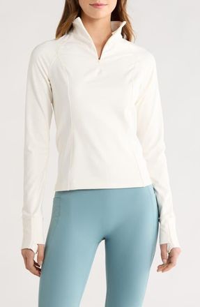 Beyond Yoga Pacer Fleece Quarter Zip Pullover in Glacier at Nordstrom, Size X-Small