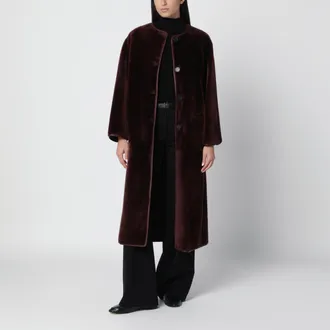 Arma Cappotto reversibile Rilana color mogano in pelle