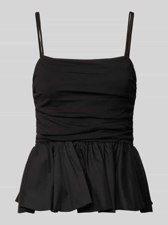 Gestuz Top aus Viskose-Mix mit Volants in Black, Gr&ouml;&szlig;e 40