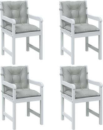vidaXL Cojines Para Silla Respaldo Bajo 4 Ud Tela Gris Claro Melange Vidaxl