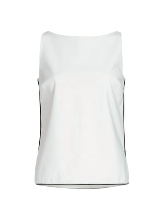 La Petite Robe Di Chiara Boni Womens Vanesa Piping Sleeveless Blouse In White/black