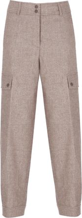 PESERICO Brown Utility Straight-Leg Pants