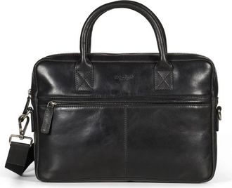 Howard London Laptop Bag Evan - Heren - Laptoptassen - Zwart - ONE Size - Leer - Tassen