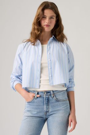 Levi's Sully Long-Sleeve Shirt - Donna - L - Blu / Adora Stripe Chambray Blue