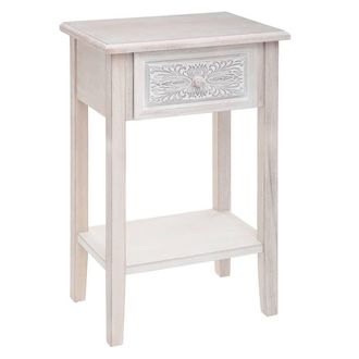 Atmosphera Atmosphera - Mesita De Noche Para Completar Tu Decoraci&oacute;n Color Blanco L. 45 X P. 30 X A. 67,5 Cm - Blanco