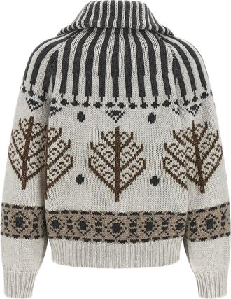 Brunello Cucinelli Cashmere Nordic Heritage Cardigan - Cream