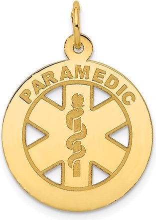 Diamond2Deal 14k Yellow Gold Medium PARAMEDIC Medical Pendant
