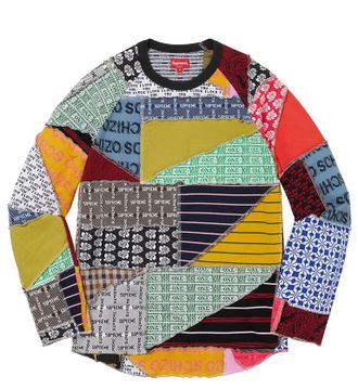 SUPREME Patchwork Long Sleeve Tee Size L