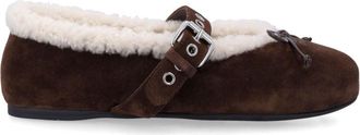 Miu Miu Dark Brown Bow Ballet Flats