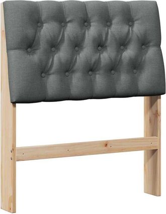vidaXL Upholstered Headboard Dark Grey 80 cm Solid Pine Wood vidaXL