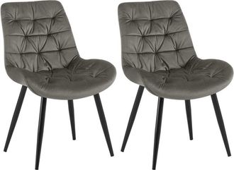 Clp Lote De 2 Sillas De Comedor Rossford Antracita