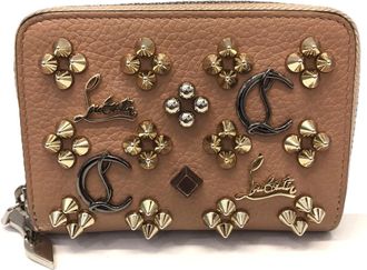 Christian Louboutin Pink Leather Coin Purse/Coin Case (Pre-Owned)