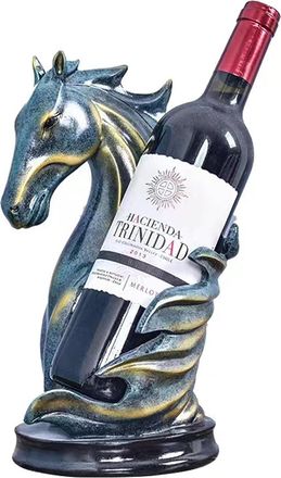 OEM Soporte Para Botellas De Vino Con Forma De Estatua De Caballo - Escultura De Imitaci&oacute;n De Bronce - Decoraci&oacute;n Para Estante De Botellas