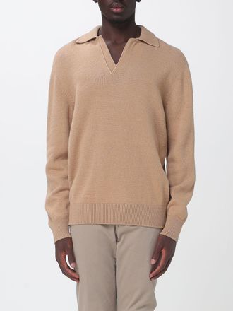 Laneus Polo in maglia a maniche lunghe in lana merino e cashmere