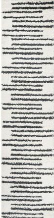 Jonathan Y Designs Petra Stripe Geometric Shag Area Rug in White/gray at Nordstrom, Size 2Ft 0In X 8Ft 0In
