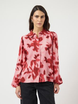 Y.A.S Hemdbluse Y.A.S YASASINA LS SHIRT S. NOOS, Damen, Gr. 34, moonlite mauve aop:cammy, Web, Obermaterial: 100% Viskose, bedruckt, normal, elastischer Bun