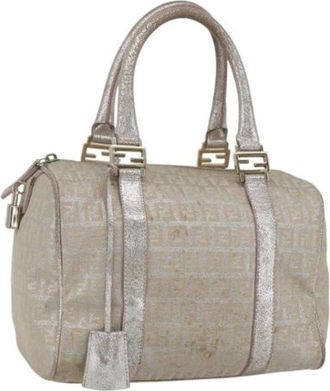 Fendi Pre-owned Handbags, female, Gray, Size: ONE SIZE Pre-owned Vintage Canvas Handbag