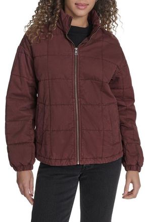 Levi's Box Quilted Water Resistant Cotton Jacket in Tawny Port at Nordstrom, Size Small