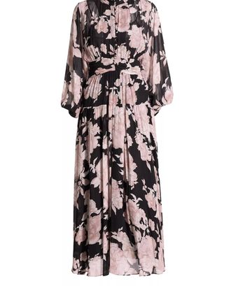 Derek Lam Jolie Floral Midi-Dress In Oyster Pink Bourdelaise