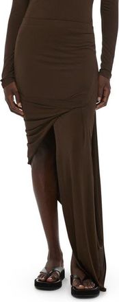 Helmut Lang Twist Drape Maxi Skirt in Bistre at Nordstrom, Size Xx-Small