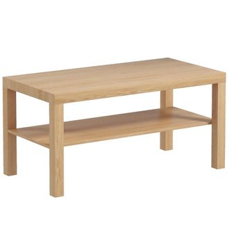 HOMCOM Mesa de centro 90x45x44.5 cm madera natural