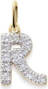 Monica Vinader Lab Grown Diamond Initial Pendant Charm in 14K Gold R at Nordstrom