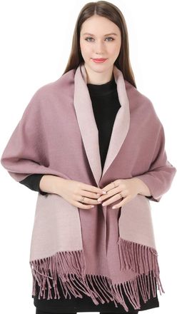 World of Shawls Winter Scarf Pashmina Shawl Wrap for Women Ladies Long Large Warm Thick Reversible Blanket Scarves (Lavender and Power Pink)