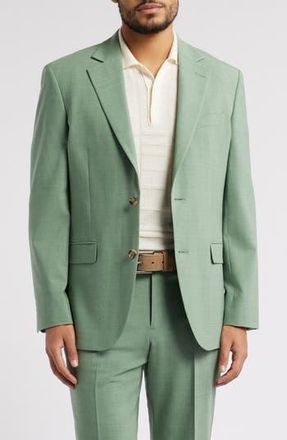 Nordstrom Henrik Trim Fit Solid Stretch Wool Suit Jacket in Green Iceberg at Nordstrom Rack, Size 42 Regular