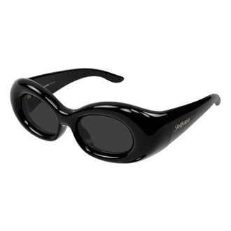 Saint Laurent Ovale Zonnebril - Dames - Accessoires - Zwart - Maat: 54 MM Nylon