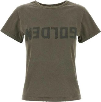 Golden Goose Star Crewneck T-Shirt - Dames - T-shirts - Groen - XL - Katoen - Tops
