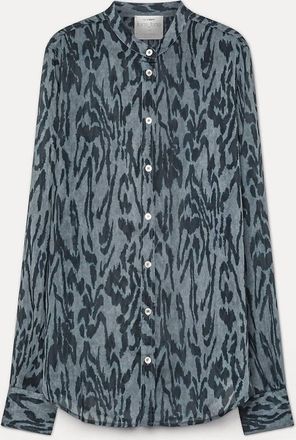 Forte_Forte Womens Moiree Satin Shirt In Stone