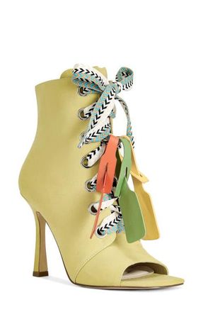 Azalea Wang Rovea Open Toe Bootie in Khaki at Nordstrom, Size 7.5