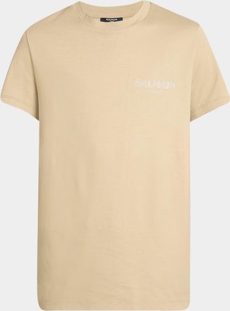 Balmain Mens Vintage Gel Logo Slim-Fit T-Shirt