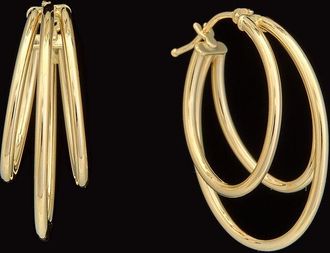 Italian Gold, Inc 14K Italian Gold Graduated Triple Oval Hoops