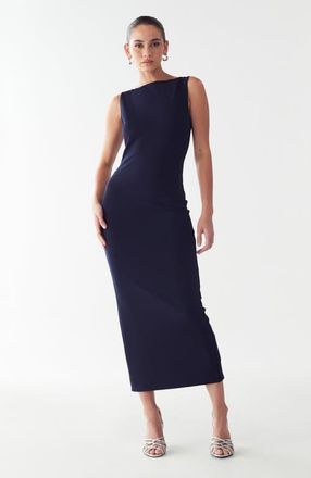 BWLDR Shian Midi Dress in Navy Blue at Nordstrom, Size 4