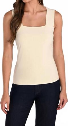 Frank Lyman Design Square Neck Knit Tank In Off White