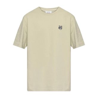Maison Kitsuné T-Shirts, male, Beige, Size: XL T-shirt with logo
