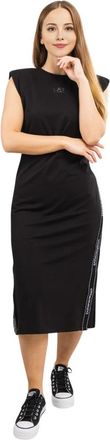 Emporio Armani Zwarte Katoenen Jurk - Dames - Casual kleedjes - Zwart - L - Katoen - Kleedjes