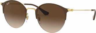 Ray-Ban Unisex Rb3578 Round Sunglasses In Brown Gold - Gradient Brown